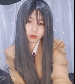 斗鱼浮力姬韵韵露脸COS校服反差婊日系粉丝装扮